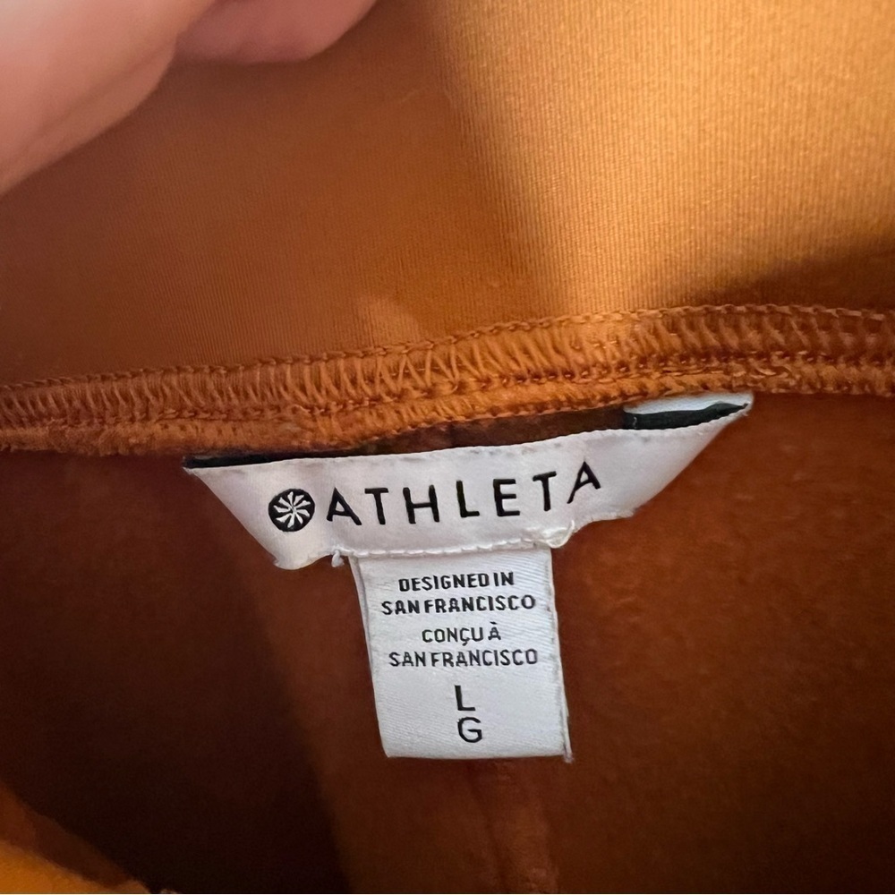 Athleta Retroplush Straight Leg Orange Pull On Sweatpants Womens Size Large - Picture 4 of 10